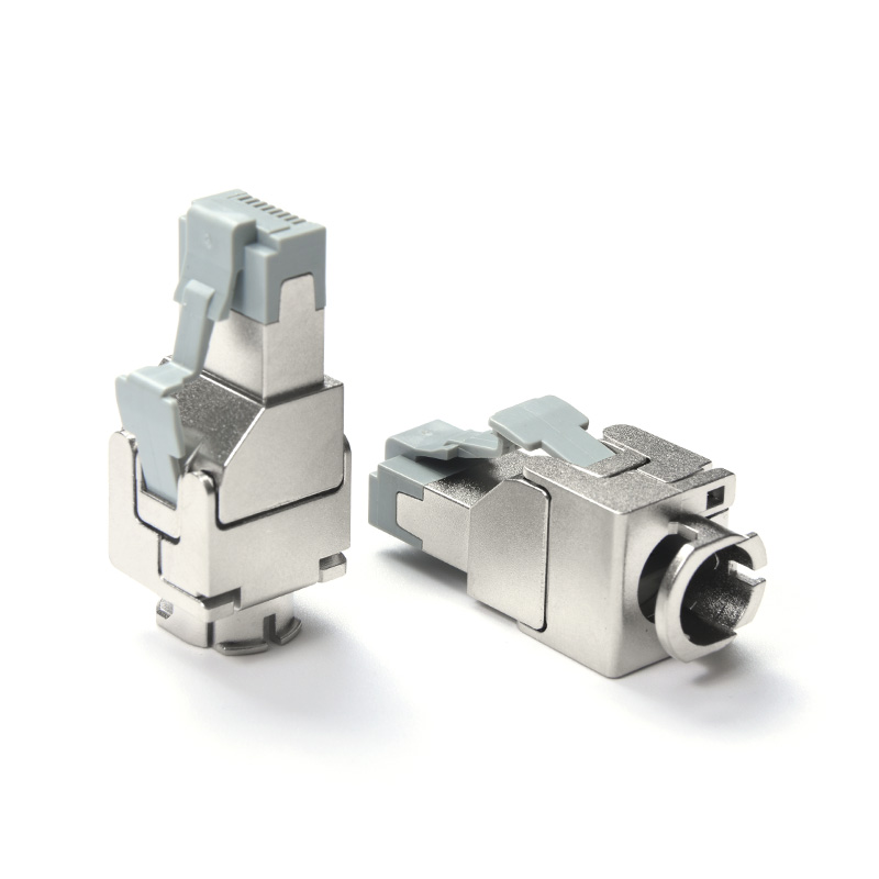 Conector blindado RJ45 del enchufe de terminación de campo sin herramientas SMT-3022T8C6A-FTP
