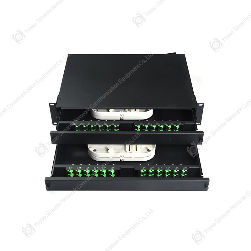 SMT-2206-48P-2U Tipo deslizante SC-LC Panel de conexión de fibra óptica de montaje en bastidor 2U